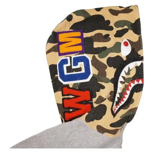 BAPE Shark Full Zip Hoodie Gray Camo Tiger WGM A Bathing Ape Japan Men’s S